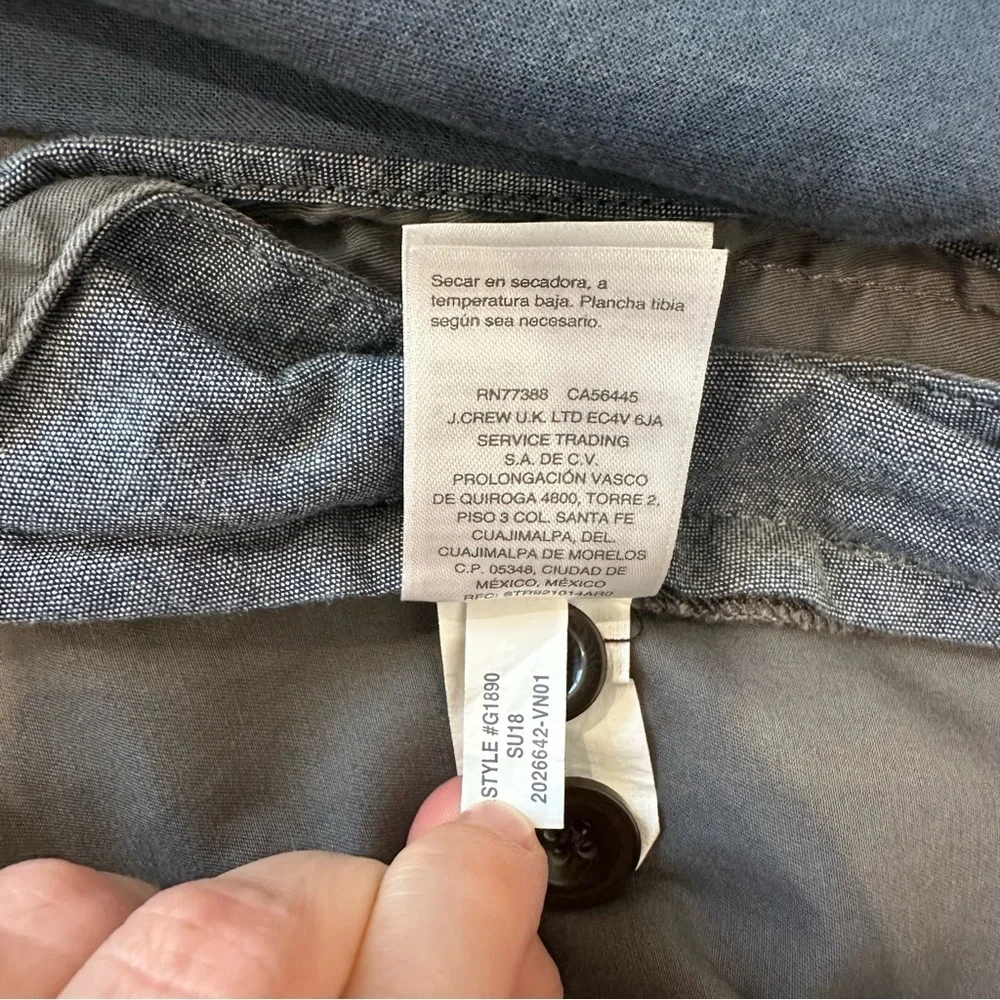 J Crew 10.5” Stretch Chino Shorts For Men Size 36 Gray Neutral Casual Golf Polo